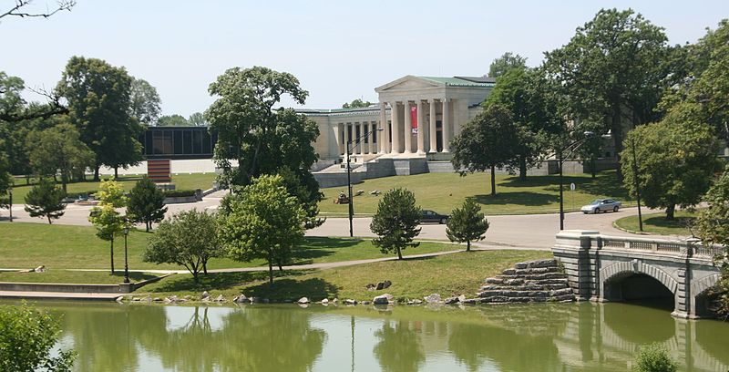 Albright-Knox Art Gallery, rear, overlooking the lake in Delaware Park