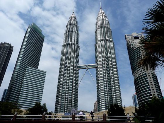 The Petronas Twin Towers in Kuala Lumpur