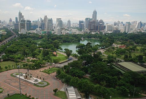 Aerial view of Lumphini Park