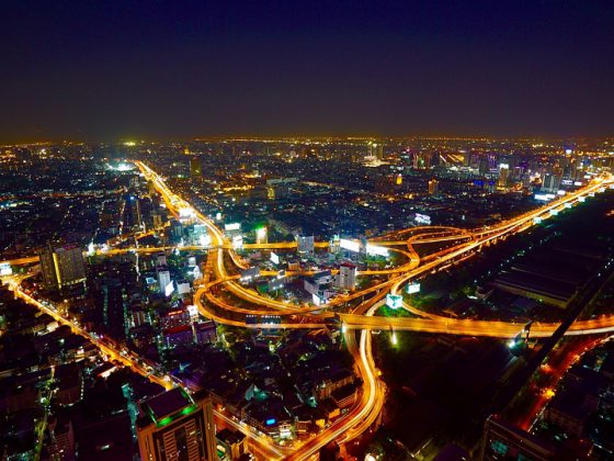 aerial, bangkok, city