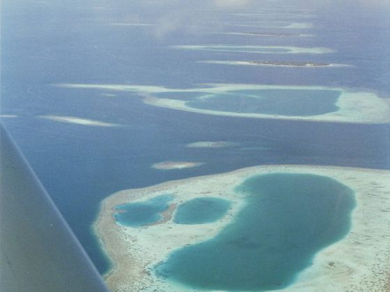 Maldives | Image Courtesy: anonymous, Maldives-Atholls from plan , CC BY-SA 3.0