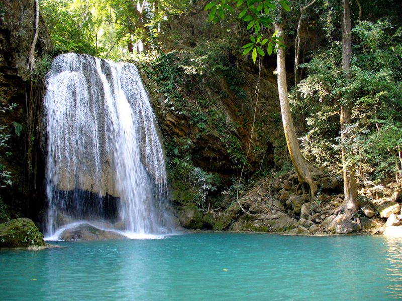 Erawan Waterfalls Bangkok | Image Credit: yeowatzup, Erawan National Park, Kanchanaburi, Thailand (355632006), CC BY 2.0
