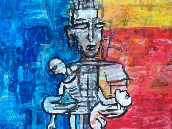 Abstract Arts | Image Credit: Rajasegar, Tsunami survivors 60x60 cm watercolor by Segar, CC BY-SA 4.0