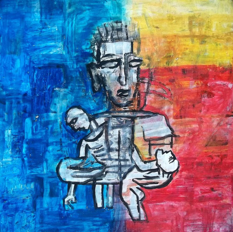 Abstract Arts | Image Credit: Rajasegar, Tsunami survivors 60x60 cm watercolor by Segar, CC BY-SA 4.0