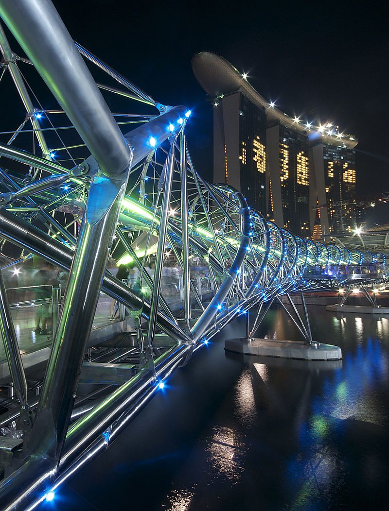 Helix Bridge | Image Credit - William Cho, CC BY-SA 2.0 Via Wikimedia Commons